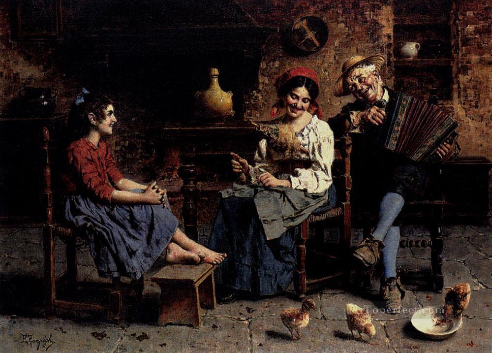 A Happy Tune country Eugenio Zampighi Oil Paintings